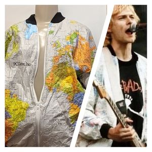 Vintage Wearin' the World Tyvek Map Bomber Jacket